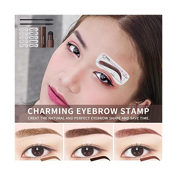 Eyebrow-Stamp-One-Step-Eyebrow-Stamp-Shaping-Kit-Professional-Eyebrow-Stamp-Stencil-Kit-Long-Lasting-Eyebrow-Makeup-Eyebrow-Tools-Powder-Kit-for-Women-Dark-brown Eyebrow Stamp, One Step Eyebrow Stamp Shaping Kit, Professional Eyebrow Stamp Stencil Kit, Long Lasting Eyebrow Makeup Eyebrow Tools Powder Kit for Women… (Dark brown)