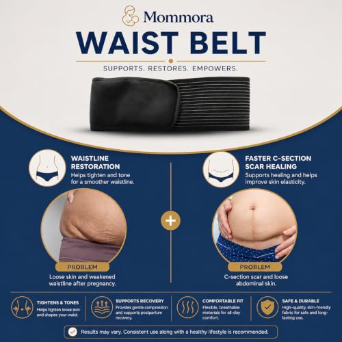Image of 3-in-1 Post Pregnancy Abdominal Belt for Women - C-Section Abdomen Belt & Belly Wrap for After Delivery Recovery - Adjustable Postpartum Belt, Maternity Belt for Waist, Pelvis & Tummy Support (Free Size) (BLACK)