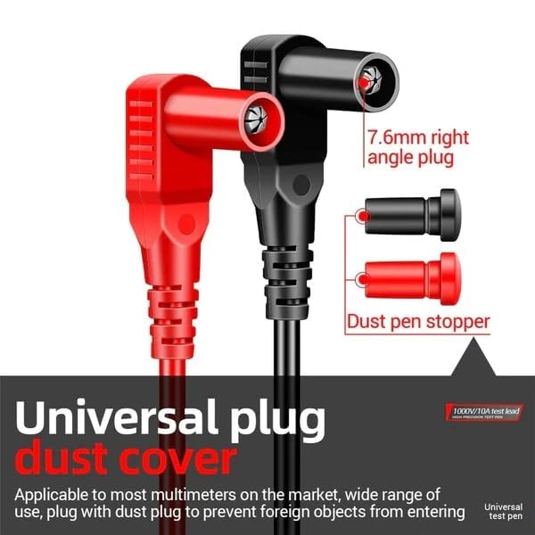 Danlite Multimeter Test meter Leads with Banana Plug | Clamp Tester voltmeter Test Probes Leads for Digital Multimeter | 1000V 20A Multimeter Test Leads with Alligator Clips and Plunger | Pack of 1 - Image 4 thumbnail