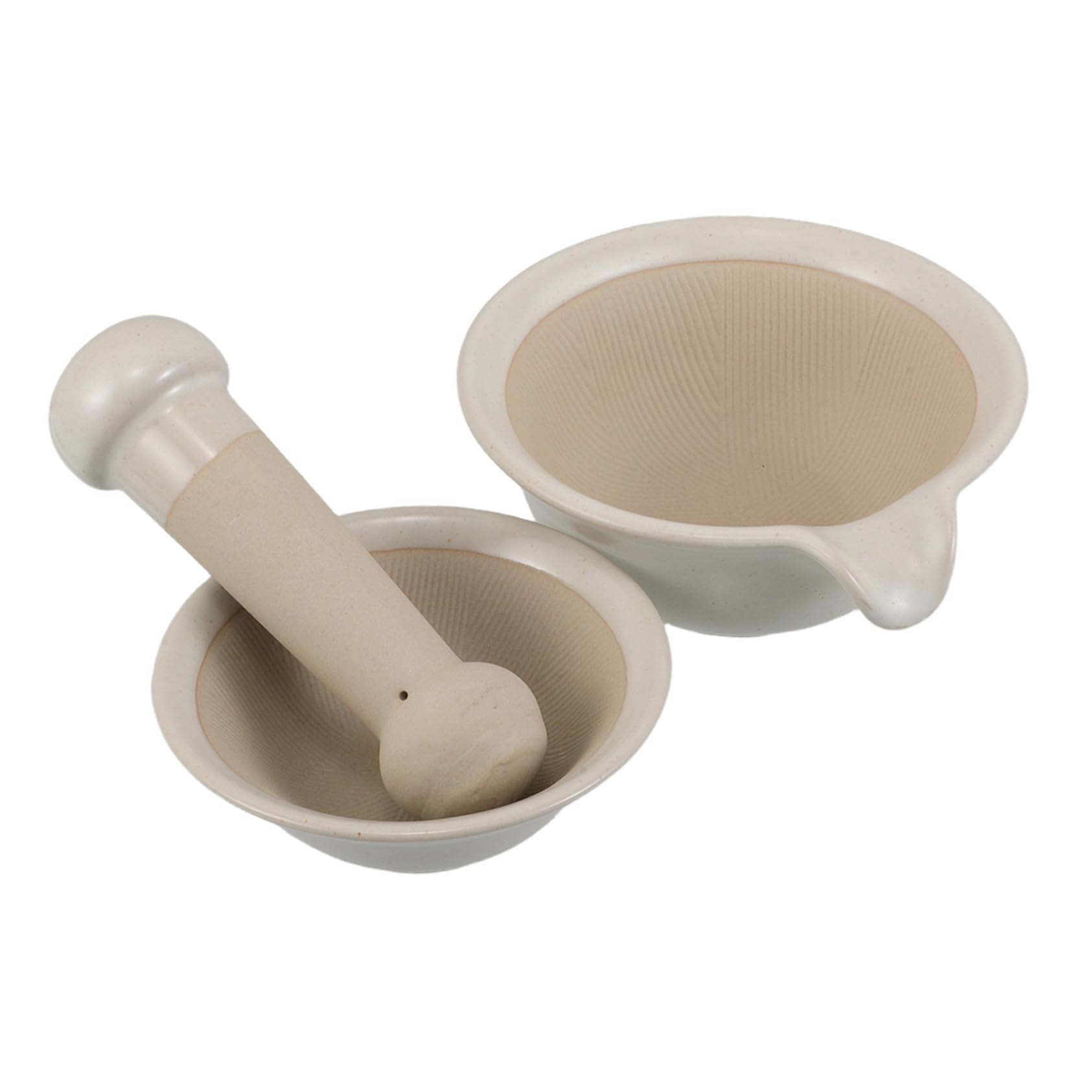Food Masher Set Keramik Reisschale mit Stößel Leiser Manueller Brei-zubereiter Tragbar Für Babyernährung und Familienausflüge Japanisches Design