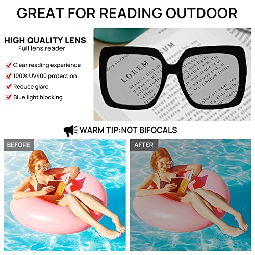 Image of OCCI CHIARI Oversized reading sunglasses for women 1.0 1.25 1.5 1.75 2.0 2.25 2.5 2.75 3.0 3.5
