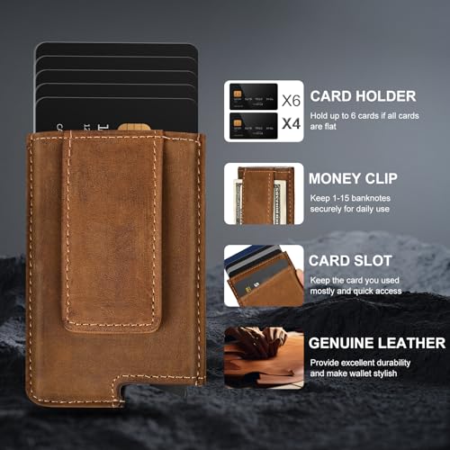 Dinghao RFID Blocking Slim Money Clip Aluminum Wallet Automatic Pop-up Card Case3