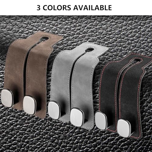 Image of 1 Pack Black Leather Car Headrest Hooks Purse Bag Storage Holders for Car Seats