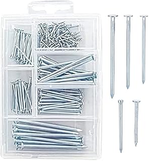 250pcs Assorted Nails Set Nails for Repair DIY Hanging Pictures Frame Wood Mirror Home Construction Tacks Masonry Nails and Panel Pins Crafts Home Décor Woodwork Furniture and Construction (250 Pack)