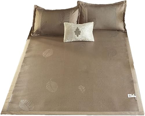 Tapete cuadrado de enfriamiento para ropa de cama, tapete de ratán de seda de hielo, tapete plegable de seda de hielo Jacquard, color verde, tamaño