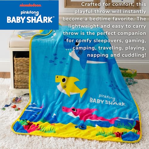 Image of Baby Shark Kids Bedding Super Soft Silk Touch Throw, 40 in x 50 in, (Official Licensed Product) by Franco