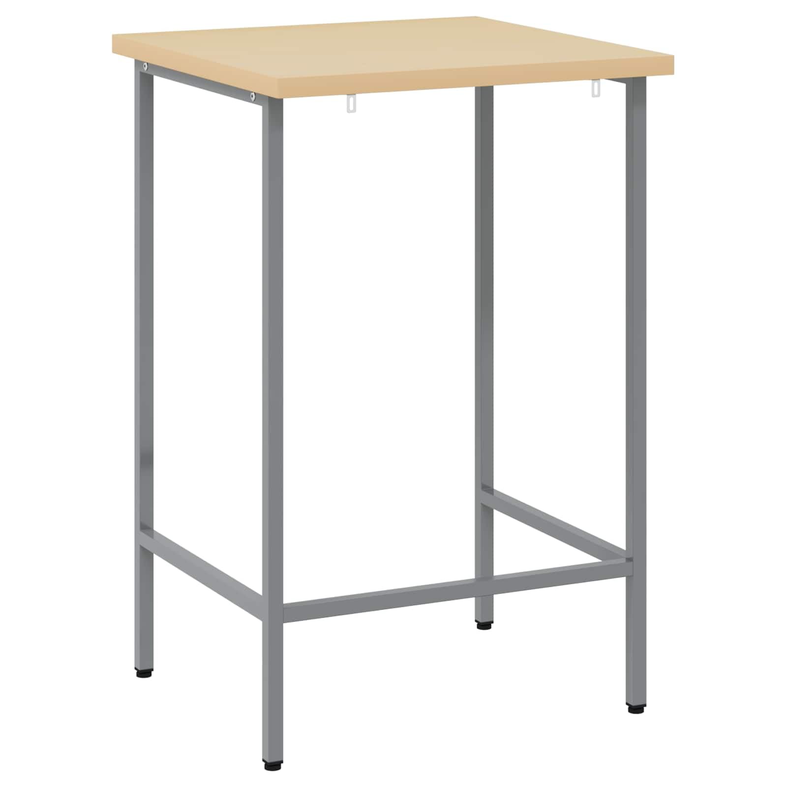 vidaXL Ecktisch Grau 55 x 55 x 85 cm Stahl und hochwertiges Holz, Verstellbare Füße, moderner Ecktisch, quadratisch, stylisches Möbel, platzsparend für Wohnzimmer