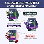 Waxing Kit for Women Men - Wax Kit for Hair Removal with Silicone Bowl,4 Bags Hard Waxing Beads and 30 Sticks - at Home Use Wax Warmer for Full Body, Bikini, Eyebrow, Face, Sensitive Skin - Image 2