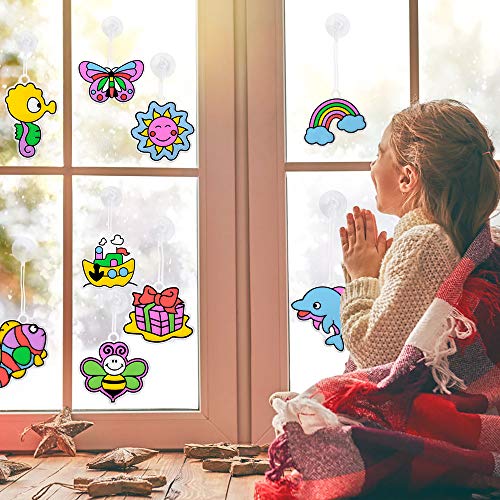 NextX Window Art, Suncatcher for Kids Craft Kits, 12 Paintings - Thumbnail 4