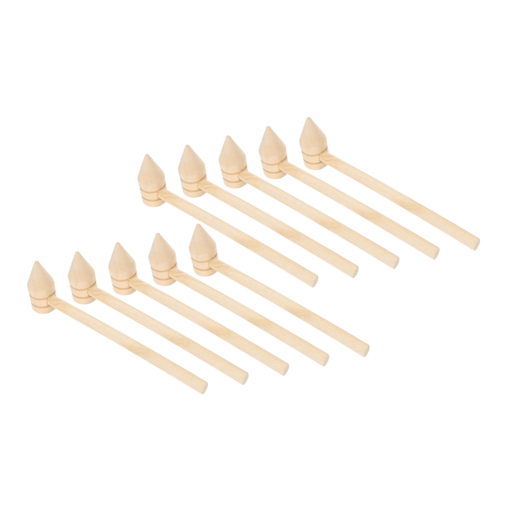 Set of 10 Crab Mallets Mini Hammers 26 Pointed Double Grooves Wooden for Cake Hammer and Crab Opening Safe