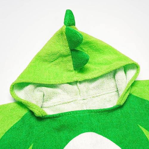 Lolanta Children's Bath Towels With Hooded Dinosaur, Boys Beach Towel Pool Poncho Swim Cover-Ups 100% Cotton (Green#A-New,4-6 Years) #TOP6