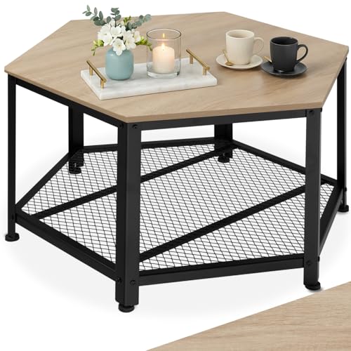 tectake® Table Basse Salon hexagonale 86,5 x 75 x 46,5...
