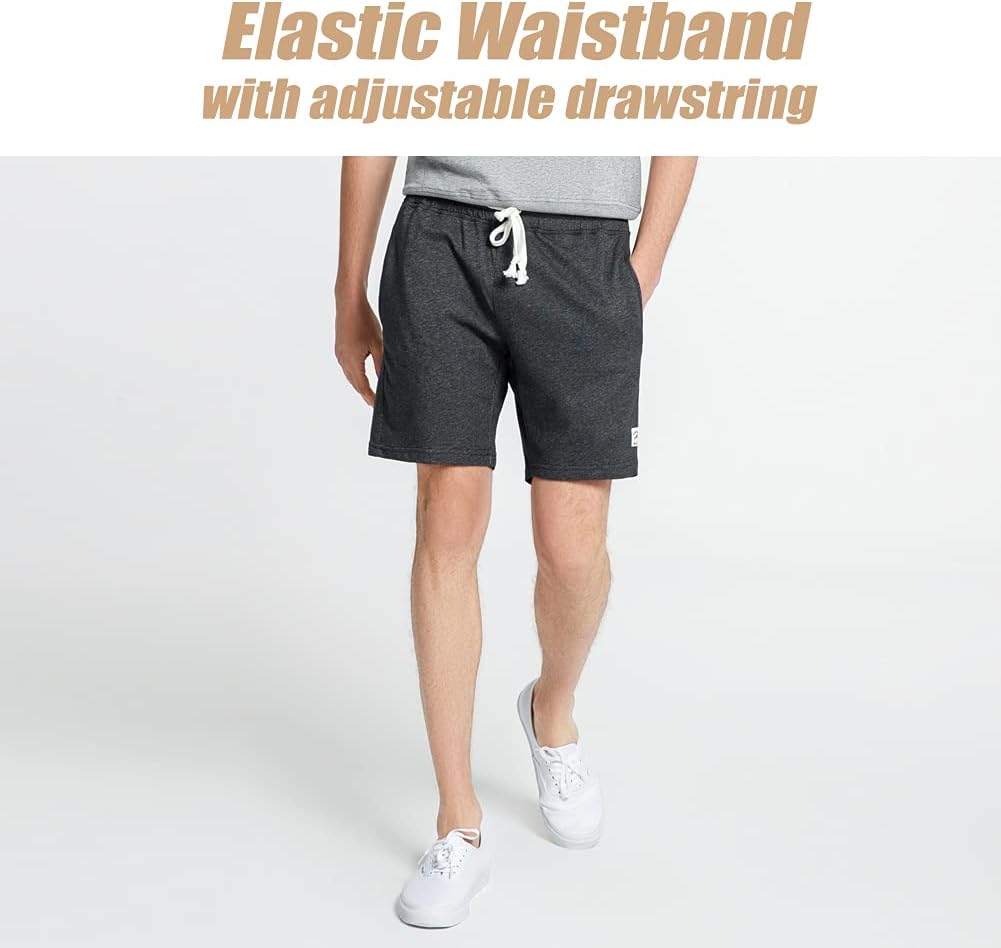 maamgic Mens Athletic Gym Shorts 5/7" Elastic Waist Casual Pajama Pocket Jogger Men Workout Short Pants - Image 3