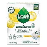 Seventh Generation Dishwasher Detergent Pods, Lemon Scent, Blasts Away Stuck-On Food, 20 Pods