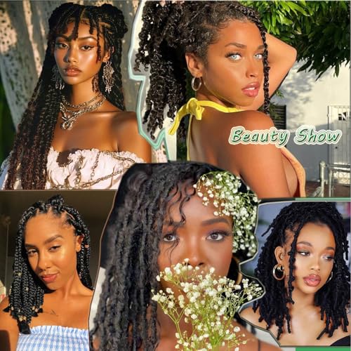 Afro Kinkys Bulk Human Hair 14 inch 30g unprocessed Human Hair for Braiding Hair Afro Kinky braids human hair Dreadlocks Extensions Loc Repair Twist Braiding Double Drawn Natural Black - Image 7