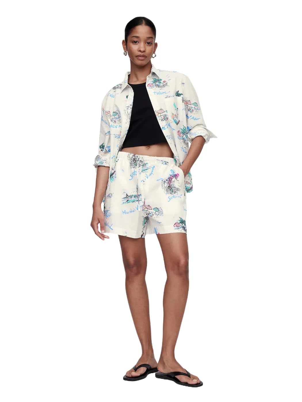 

                                                    GAP Womens 4" Linen Easy Pull-on Short Vacationlan