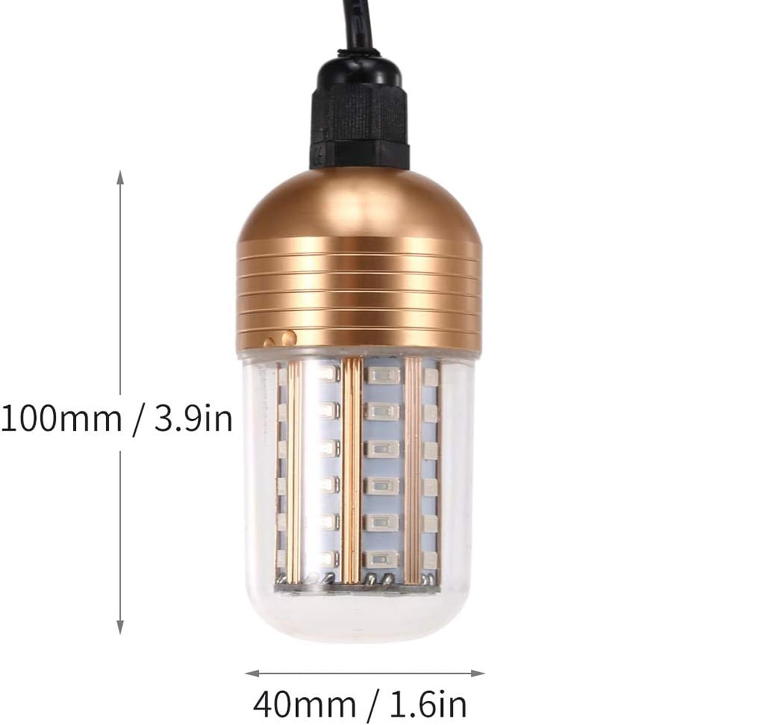 Sxminer LED Underwater Fishing Light Green Submersible Fishing Attracting Light IP68 12V-48V 30W 60 LEDs for Underwater Lighting(Green)