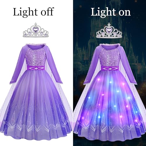 Vestido con luces para niñas princesa Elsa miniatura 3