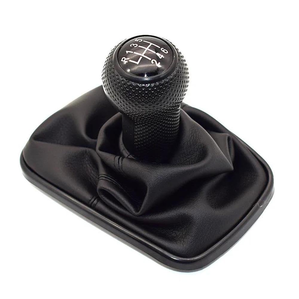 Hyasdbwe Black 12Mm 5/6 Speed Car Gear Shift Knob Lever Shifter Gaitor Boot For Golf Mk4 For Gti R32 For Bora For Jetta 1999-2005 Gear Shifter Parts(,6 Speed)
