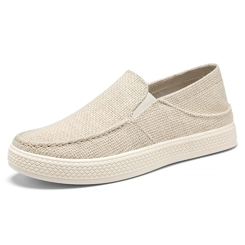 Men's Slip on Shoes, Casual Breathable Boat Sneakers with Arch Support Lightweight Mesh Beach Loafers for Driving Walking Skate