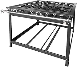 Fogão Industrial 6 Bocas 3 Duplas Tradicional Baixa Pressão MR Fogões 30x30 P7