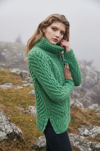 SAOL Aran Irish Sweater for Women - Made of 100% Merino Wool - Ireland Fisherman Cable Knit Ladies Pullover2