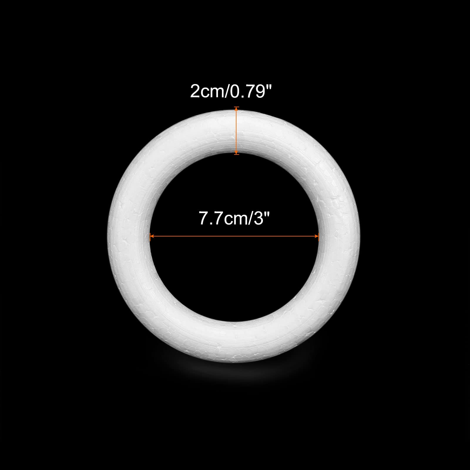 MECCANIXITY 3 Inch Foam Wreath Forms Round Craft Rings for DIY Art Crafts, Florists, Home Decoration Pack of 3