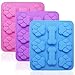 FineGood 3-teilige Silikonformen Puppy Dog Paw & Bone Shaped, 8-Cavity, wiederverwendbarer Eiswürfel-Schokoladenkeks Backformen, Ofen Mikrowelle Gefrierschrank Geschirrspüler Safe-Pink, Blau, Lila