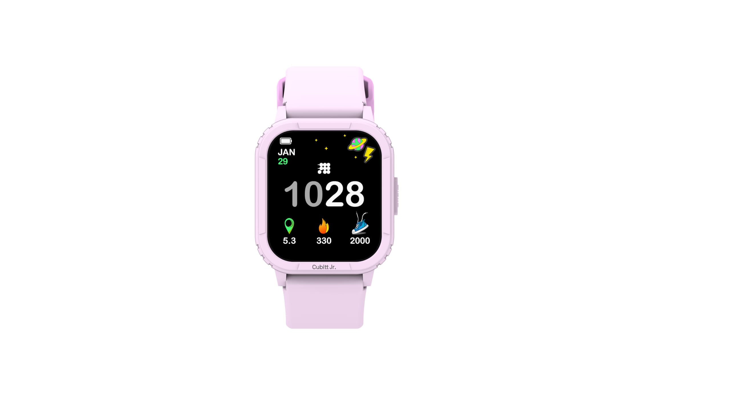 Cubitt Jr. Smartwatch Fitness Tracker per bambini e ragazzi con giochi, contapassi, monitoraggio del sonno, cardiofrequenzimetro, calcolatrice, monitoraggio attività, touchscreen AMOLED da 1,75