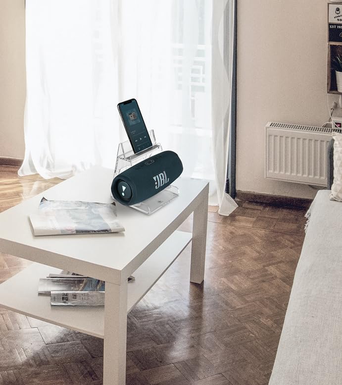 Coyktonty Desktop Stand for JBL Charge5/6/5 WiFi Wireless Portable Bluetooth Speaker,Acrylic Display Stands,Anti-Slip Table Supports (Transparent)