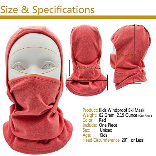 Image of Kids Balaclava Ski Mask Windproof Fleece Neck Warmer Gaiter Winter Face Warmer for Cold Weather Boys Girls