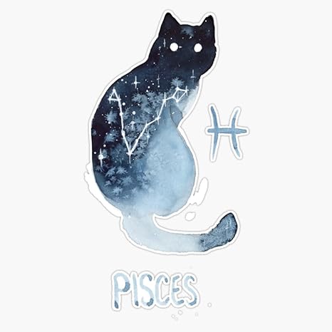 Zodiac Cat - Pisces Sticker Bumper Sticker Vinyl Decal 5