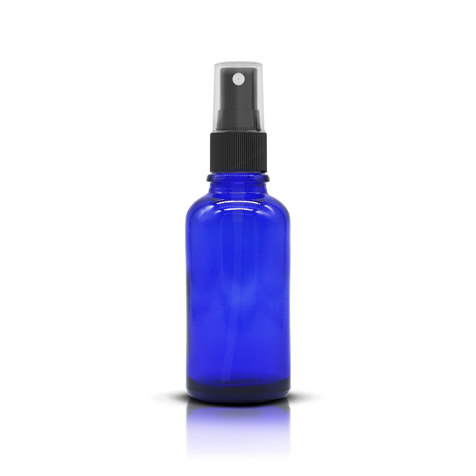 Blaue Glas-Sprühflaschen mit schwarzem Zerstäuber, Sprühflaschen, kobaltblaue Sprühflaschen, nachfüllbar, für Flüssigkeiten/Kosmetik/ätherisches Öl/Aromatherapie/Parfüm, 40–30