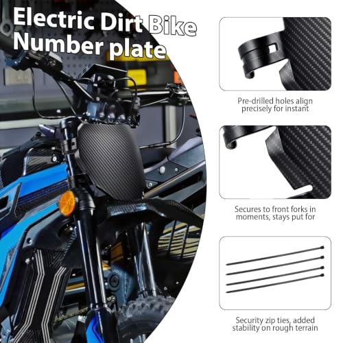 Image of Number Plate for Ebike - Universal Downhill Electric Bike Plate for Q20, S1 /S2 /Y1 /RX, X1S /X /X2 /MX3 /MX4 /MX5, XXX, Pro SS /SR /S (Carbon Style)