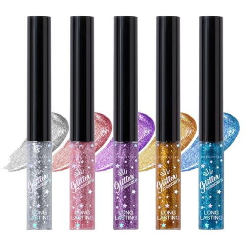 Máscara De Pestañas Brillos,5X Alargamiento | Primer Antimanchas Pestañas Y Maquillaje Impermeable Para Bodas, Eventos Y Adolescentes