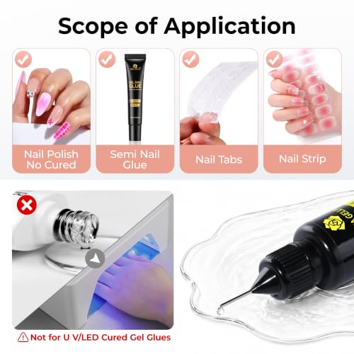 Image of UNA GELLA Nail Glue Remover for Press On Nails 20ml Pinpoint Acetone-Free | Semi Solid Nail Glue Remover for Nail Tips, Gentle GLUE Remover with Upgraded Stick for Easy Removal Salon