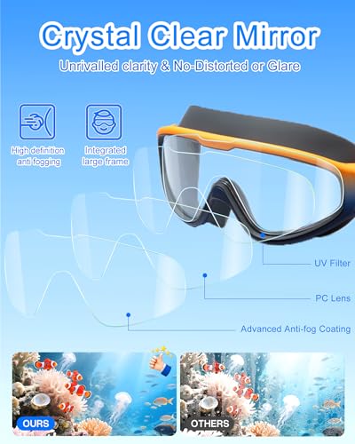 Image of Swim Goggles for Kids 6-12, Wide View Anti-Fog UV Protection No Leaking,Boys Girls Youth Swimming Goggles