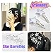 20pcs Silver Hair Clips for Women,Y2K Star Hair Clips,Metal Barrettes 12 Shapes Pentagram Bobby Pin for Girls Styling Star Hairpin Cool Hairpin Set
