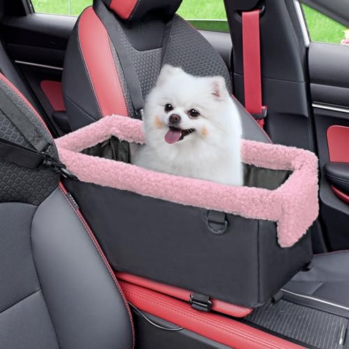 UNICITII Hundeautositz für kleine Hunde & Katzen, erhöht, mit Metallrahmen