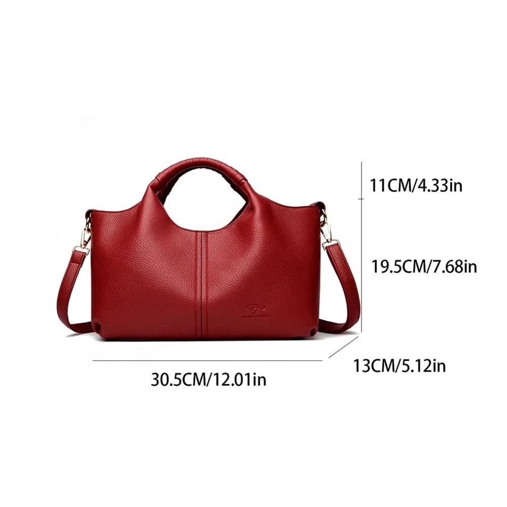 Weiches Leder Damen Handtasche Tote Bag Mode Luxus Frauen Schultertasche Trendy Weiblich Pendeln Crossbody Taschen Geldbörse