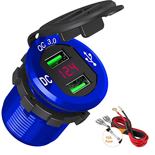 Quick Charge 3.0 USB Car Charger, BAODANTECH 12V/24V 36W Aluminum Waterproof Dual QC3.0