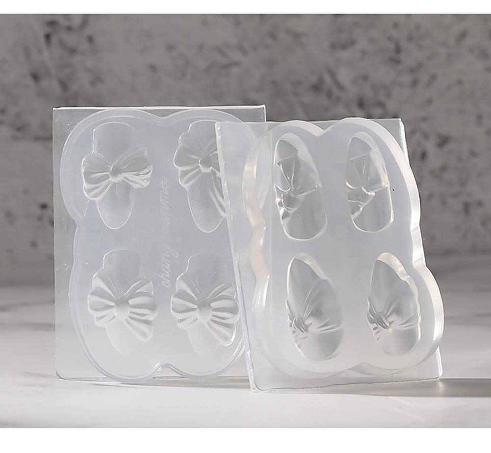 AKOAK 2 Pcs Nail Bow Carving Mold Silicone Decoration Carving Template Gel Polishing Mold Nail Art DIY Tools