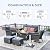 Brafab Outdoor Patio Furniture Set with 44" Gas Fire Pit Table - PE Wicker Patio Conversation Sets Cushioned Seat Couch - 7 Seats Outdoor Sectional Chair Sofa Set for Yard Garden Porch, Blue