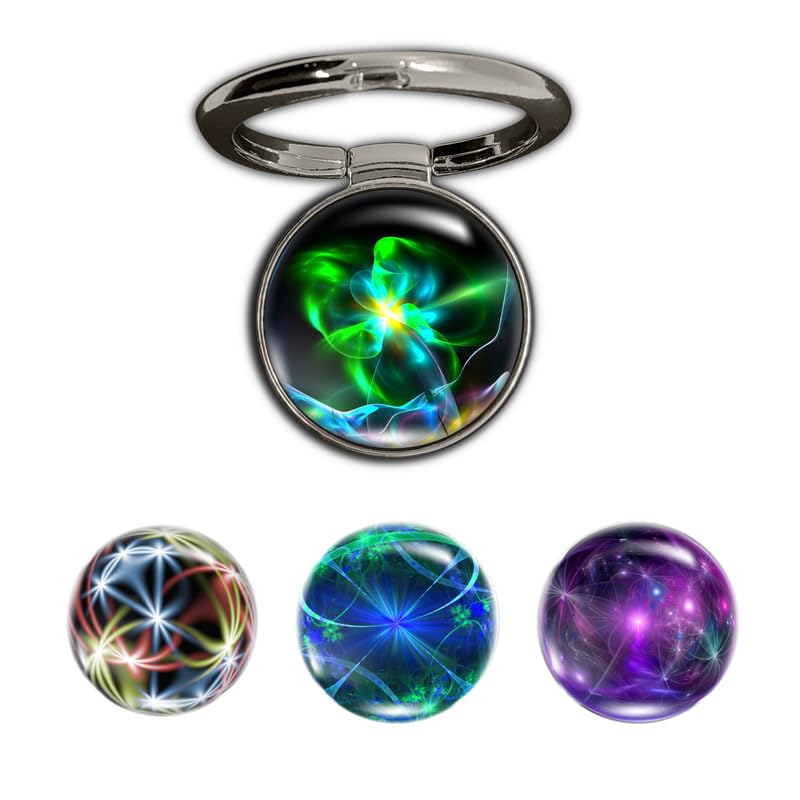 Image of 4-in-1 Metallic Mobile Back Ring Holder | Strong Grip for Phone & Back Cover | 4 3D Logo Magnets | 360 Adjustable Stand