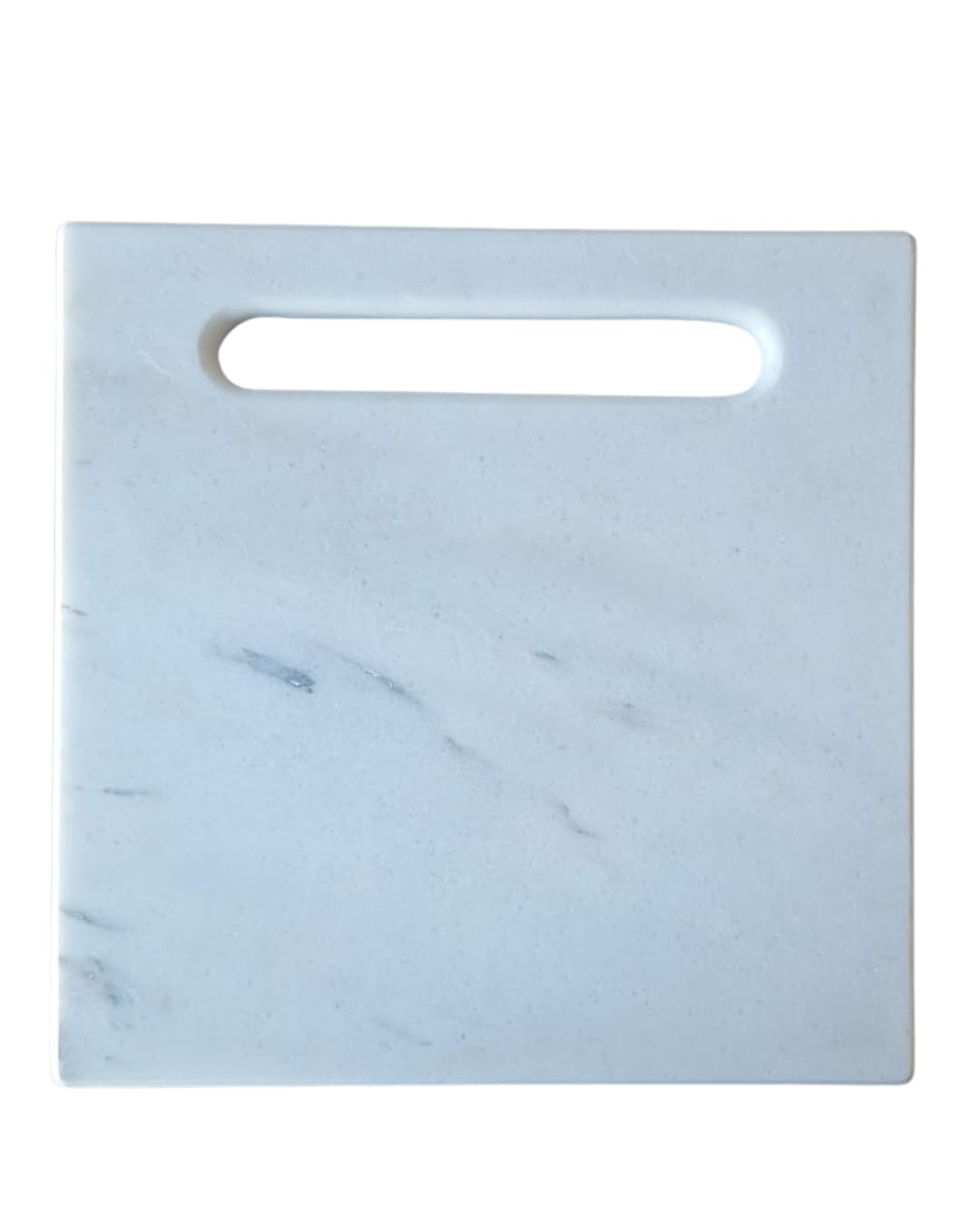 Quadratisches Schneidebrett aus weißem Marmor 30x30 cm – Elegante Arbeitsplatte für Küche, Sushi, Käse & Aufschnitt | Design-Servierplatte Made in Italy – Kalu Creations