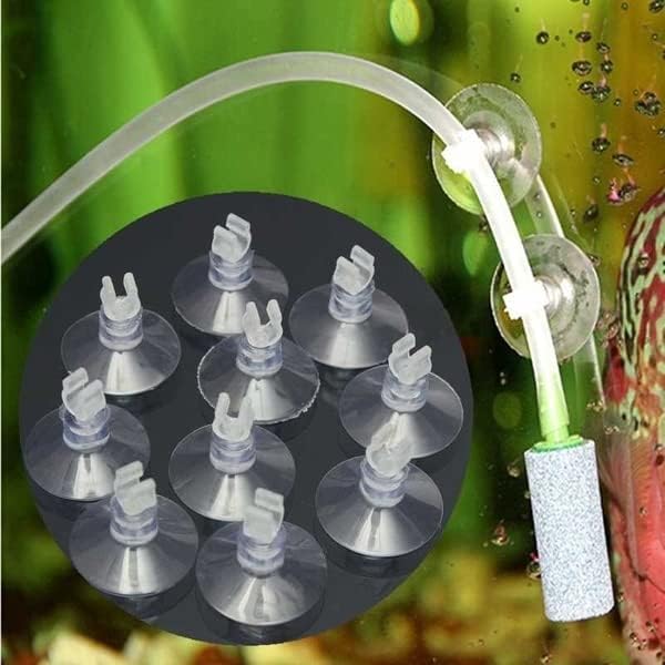 VAYINATO Petzlifeworld Transparent Airline Oxygen Tube Suction Cup Holder for Aquarium Fish Tank (Model B) (Pack of 10)