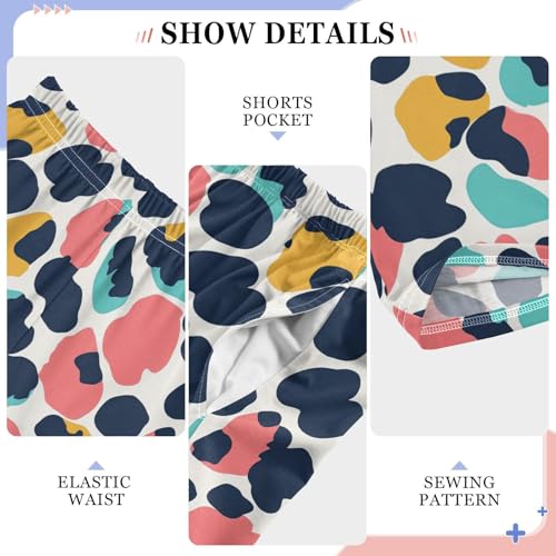 Boys' Pants Leopard Print Cheetah Spots Colorful Long Bottoms Jogger Pants Elastic Waist Trousers with Pockets S-XL4