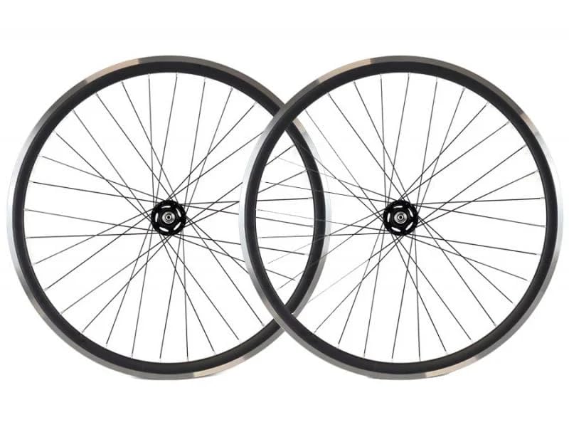 Juego de Ruedas Santafixie 700C 30 mm – Pista CNC – Single Speed – Buje Flip Flop – Aluminio (Negro)