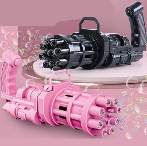 Image of SSKR 8 Hole Electric Gatling Bubble Gun with Soap Solution for Girls and Boys | Toddlers Bubble Launcher Machine | Portable Handheld Blaster Toy.