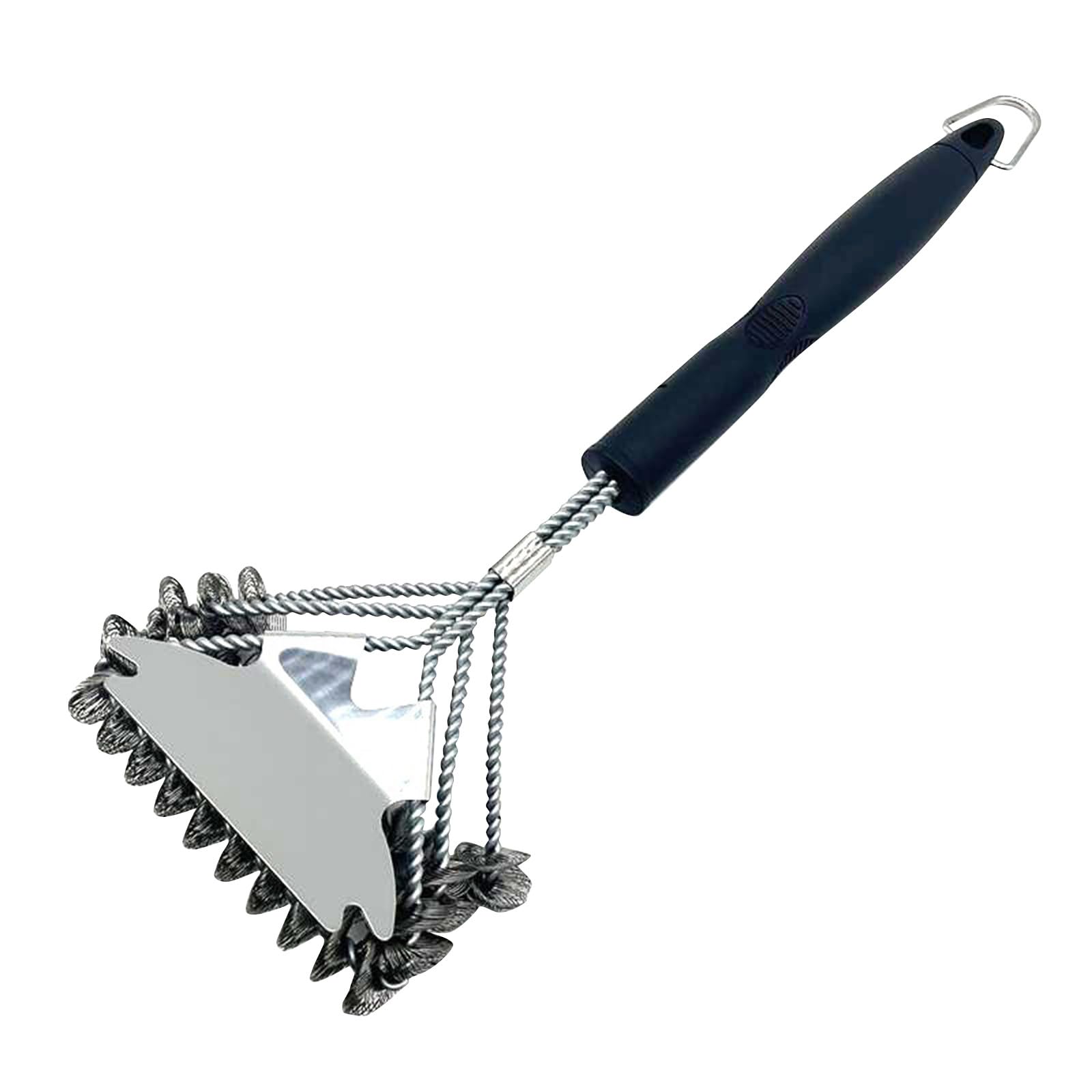 Heavy Duty Hairless Spiral Grill Brush With Scraper For Outdoor Grilling, Steam, Oversized Handle, Dishwasher Safe, BBQ Accessories, BBQ Cleaner Kit